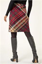Red Check Print Stretch Pencil Skirt, Image 4 of 5