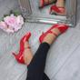 Red Mid Heel Mary Jane Court Shoes, Image 5 of 6