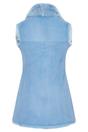 Sky Blue Toscana Sheepskin Long Gilet-Sorocaba, Image 4 of 6