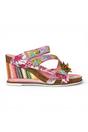 Pink Womens Leather Wedge Sandals - Balade 32, Image 1 of 7