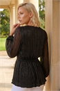 Black Petite Shimmer Twist Stretch Top, Image 2 of 4