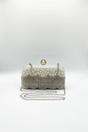 Silver Vintage Pearl and Diamante Clutch Bag, Image 3 of 5