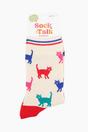 Cream Bamboo Socks - Cream/Multi Cats, Image 4 of 4