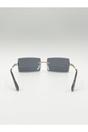 Black Frameless Square Sunglasses in Black, Image 5 of 6