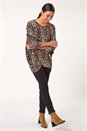 Natural  Snit Animal Print Top, Image 2 of 7