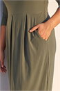 Khaki Curve Cocoon Pocket Detail Midi Dress, Image 4 of 4
