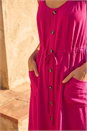 CERISE Buttoned Tie Waist Midi Dress, Image 4 of 4