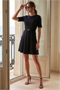 Black Belted Fit & Flare Dress, Image 2 of 4