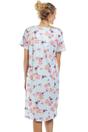 Light Blue Camille Lingerie Light Blue Lightweight Floral Print Nightdress, Image 3 of 5