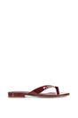 Burgundy 'Rio' Thong Strap Slip On Flip Flop Square Toe Slide, Image 1 of 5