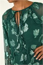 Green Floral Brocade Frill Midi Dress, Image 5 of 5