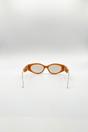 Orange Oval Metal Detail Sunglasses, Image 5 of 5