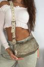 Beige Shoulder Bag With Buckle Strap And Zips, Image 1 of 4