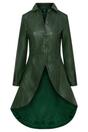 Green Goth Full Length Victorian Leather Coat, Image 1 of 6