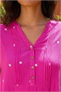 Cerise Embroidered Dot Top, Image 4 of 4