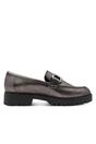 Silver Tamaris Silver Tamaris  Pewter Leather Platform Loafers, Image 1 of 8