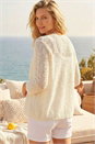 Ivory  Petite Textured Knit Cardigan, Image 3 of 4