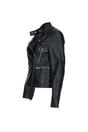 Black Brampton London Black 'B Soho' Real Leather Biker Jacket, Image 4 of 6