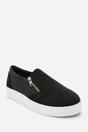 Black 'Galia' Zip Detail Trainer with Diamante Toe, Image 2 of 6