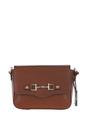 Tan Flap Over Real Leather Crossbody Bag, Image 1 of 4