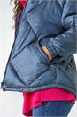 Steel Blue Diamond Quilted Puffer Coat, Image 5 of 5