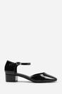 Black 'Peony' Square Toe Low Block Heel With Strap, Image 2 of 4