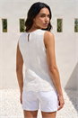 White Pearl Trim Knitted Vest, Image 3 of 4