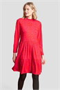 Red Jacquard Leopard Print Tiered Dress, Image 3 of 5