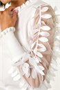 Ivory Sheer Feather Sleeved Jumper, Image 1 of 5