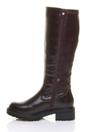 Brown AJVANI Brown Chunky Sole Zip Stretchy Elastic Riding Calf Boots, Image 3 of 4