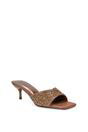 Brown XY LONDON Brown 'Ottilie' Sparkly Crystal Kitten Heeled Sandal Mules, Image 2 of 6