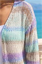 Light Blue  Ombre Longline Knit Cardigan, Image 4 of 4