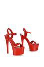 Red XY LONDON Red 'Matilda' Statement Strappy Sky High Stiletto Platform Heels, Image 4 of 4