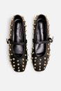 Black Elsie Black Studded Ballerina Flats, Image 4 of 4
