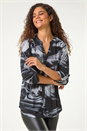 Grey Stretch Brushed Print Blouse, Image 2 of 5