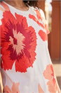 Orange Floral Print Embellished Knit Top, Image 4 of 4