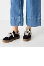 Black Tamaris Black Tamaris Womens Black White Fur Sneakers, Image 7 of 8