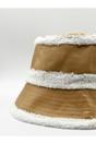 Cream SVNX Cream Borg Bucket Hat - Reversible, Image 4 of 5