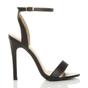 Black AJVANI Black High Heel Ankle Strap Barely There Sandals, Image 2 of 6