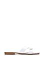 White 'Charley' Open Toe Slip On Slider Sandals With Square Toe, Image 1 of 5