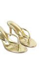Gold XY LONDON Gold 'Celina' Stiletto High Heel Mules With Thong Strap, Image 4 of 6