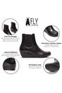 Black Womens Leather heel Chelsea Boot-ORFU496, Image 3 of 5