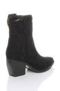 Black AJVANI Black Mid Cuban Heel Pointed Toe Western Cowboy Ankle Boots, Image 4 of 4