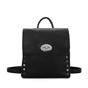 Black Square Faux Leather Backpack, Image 1 of 1