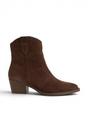 Brown Suede Leather Cowboy Western Ankle Boots, Image 1 of 8