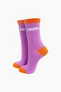 Lilac Happy Combed Cotton Glitter Socks, Image 1 of 4