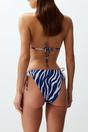 Multi Zebra Print Hardware Detail Tie Side Bikini Bottom with Adjustable Fit, Image 4 of 4