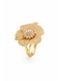 Gold AVANT-GARDE PARIS Gold Pavé Floral Statement Ring, Image 1 of 5
