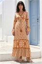 Orange Border Print Maxi Dress, Image 1 of 4