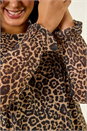 Natural  Curve Animal Frill Cuff Top, Image 6 of 8